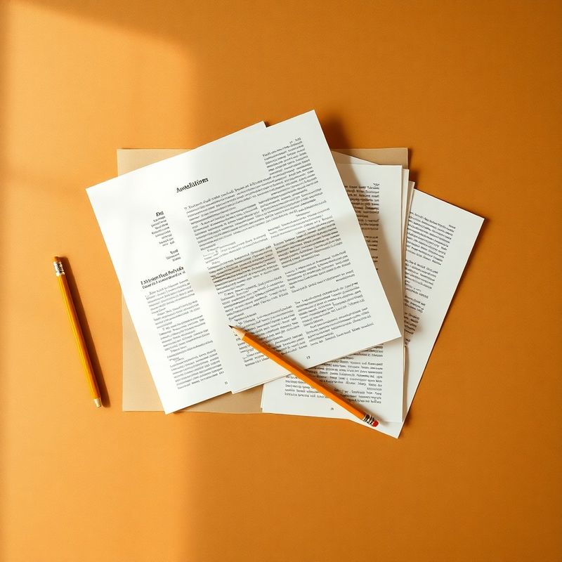 Articole tipărite și un creion pe o suprafață în tonuri de măslin