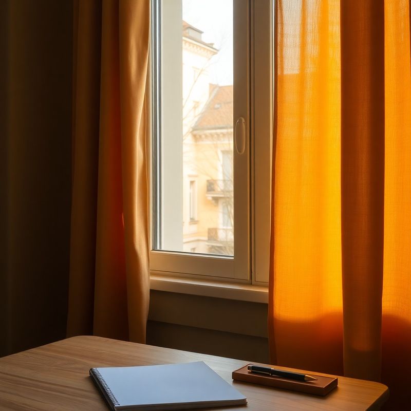 Birou de scris luminat de soare lângă o fereastră în Oradea